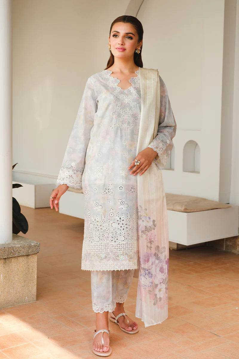 Elegant Embroidered Digital Printed Lawn 3-Piece Suit