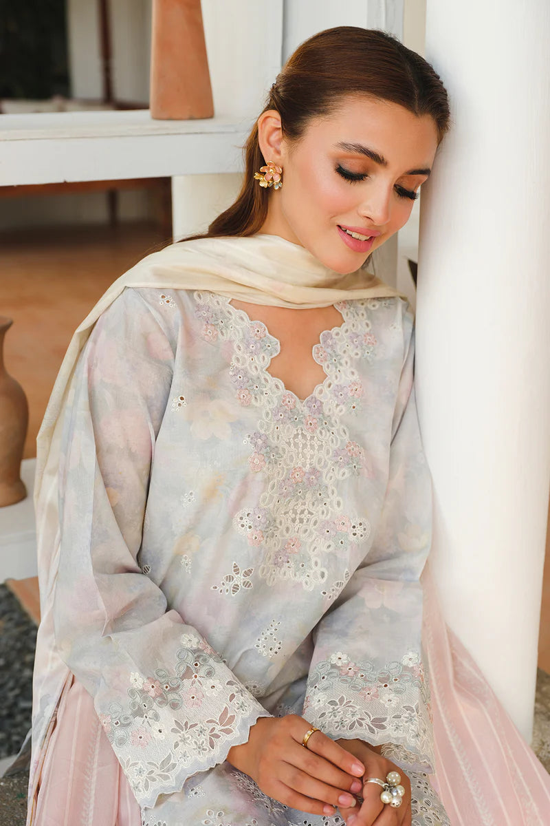 Elegant Embroidered Digital Printed Lawn 3-Piece Suit