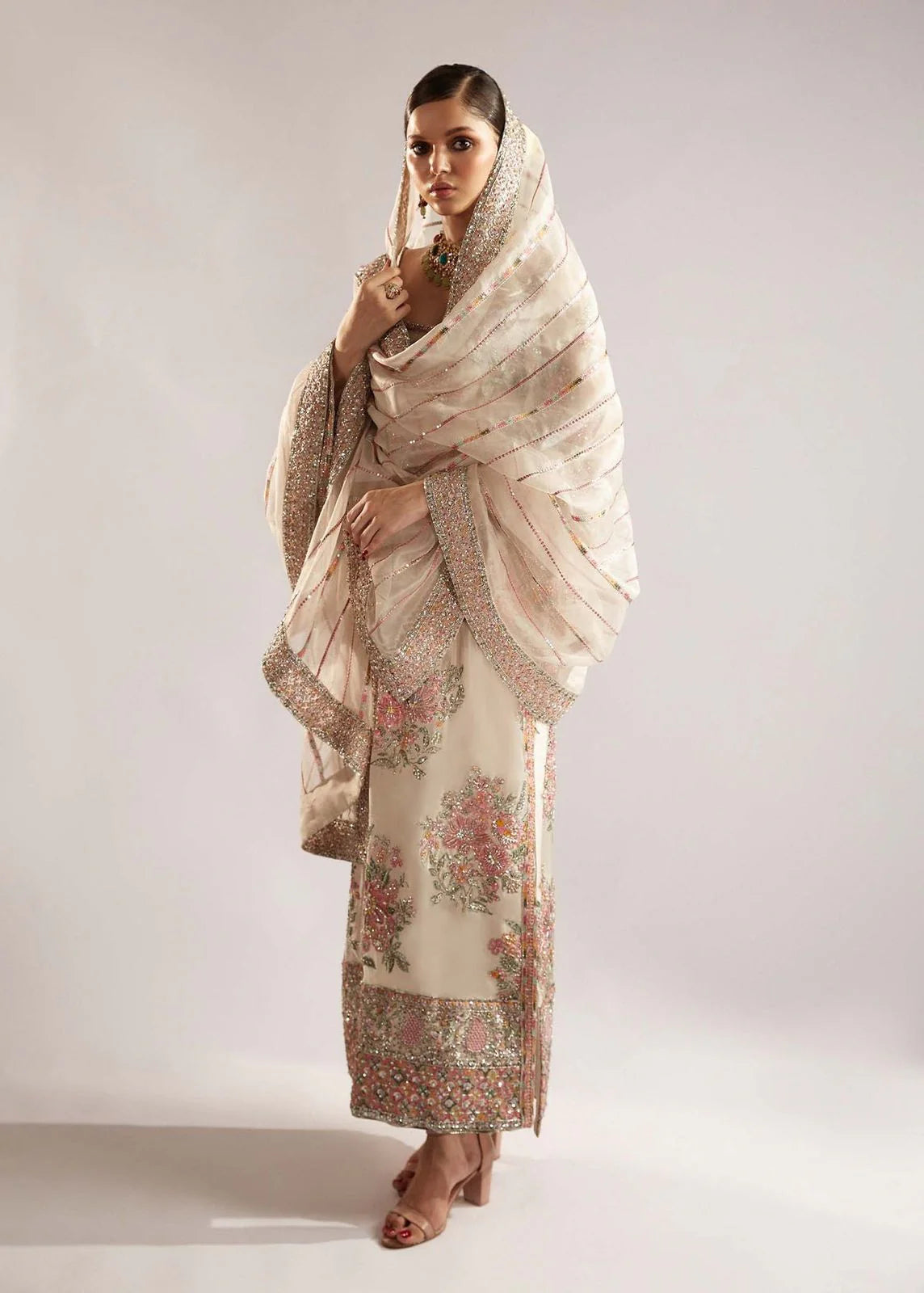 Hussain Rehar Luxury Organza 3-Piece Suit