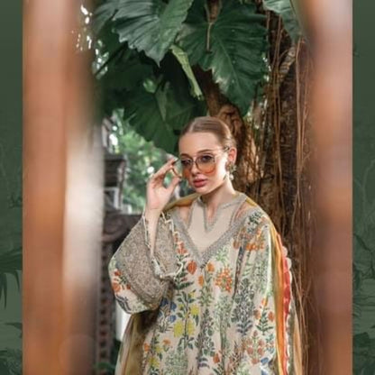 M.Print Luxury Embroidered Lawn 3-Piece Suit