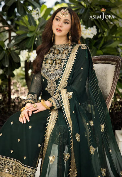 Asim Jofa Luxury Chiffon Embroidered 3-Piece Suit