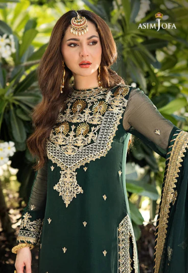 Asim Jofa Luxury Chiffon Embroidered 3-Piece Suit