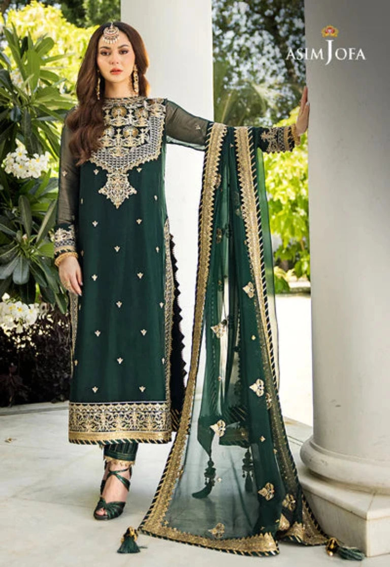 Asim Jofa Luxury Chiffon Embroidered 3-Piece Suit