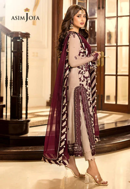 Asim Jofa Luxury Embroidered Chiffon 3-Piece Suit