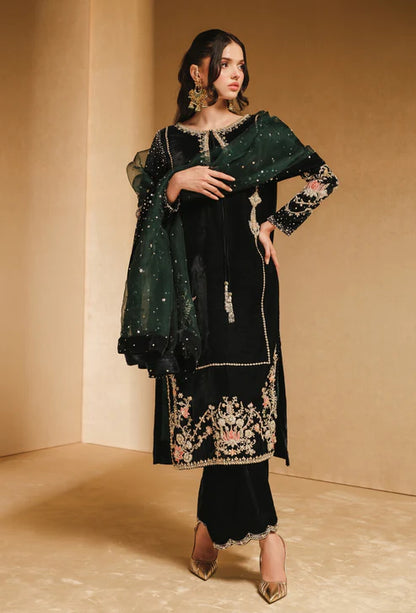 Khakha Luxury Black Velvet 3-Piece Suit