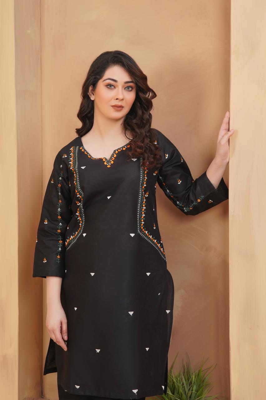 Winter Special Soft Cotton Embroidered Stitched 2-Piece