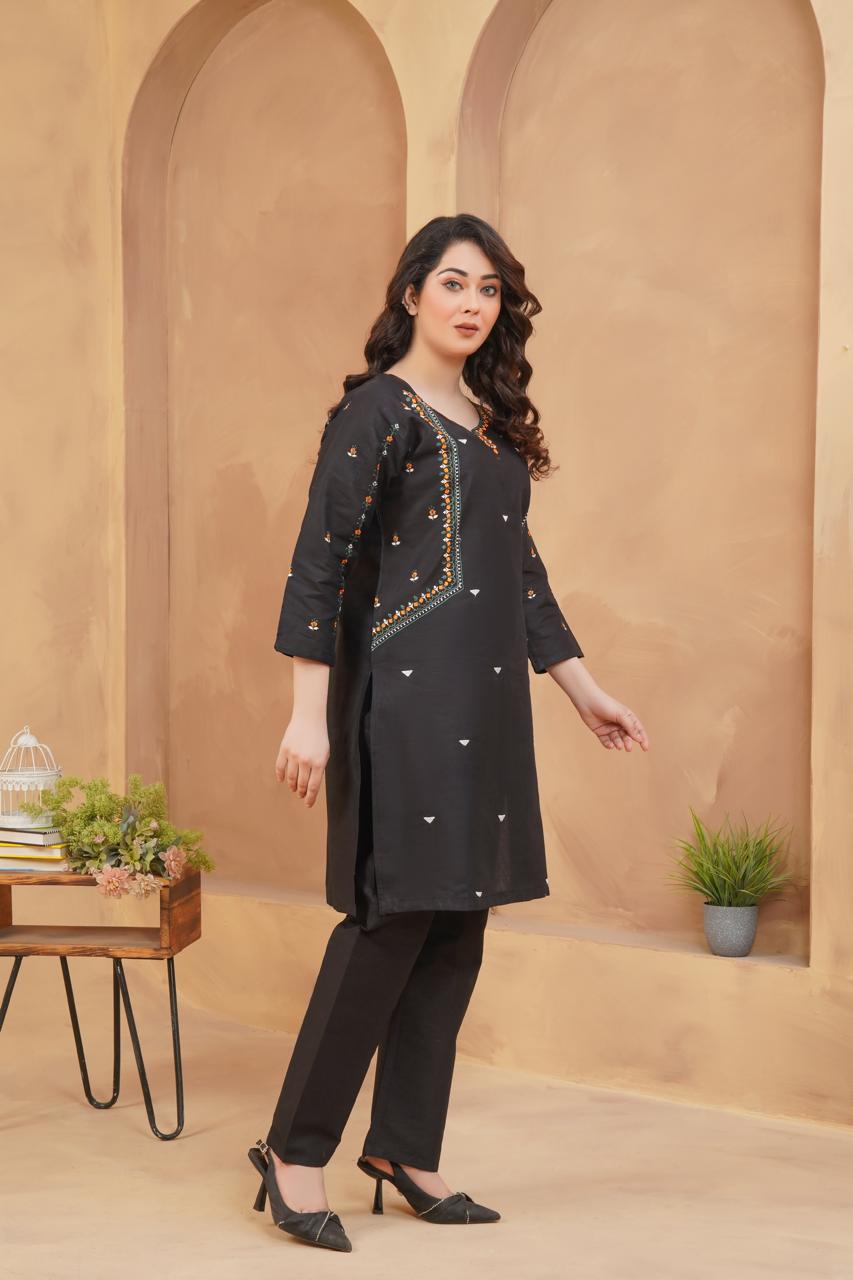 Winter Special Soft Cotton Embroidered Stitched 2-Piece