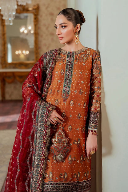 Baroque Luxury Chiffon Embroidered Suit