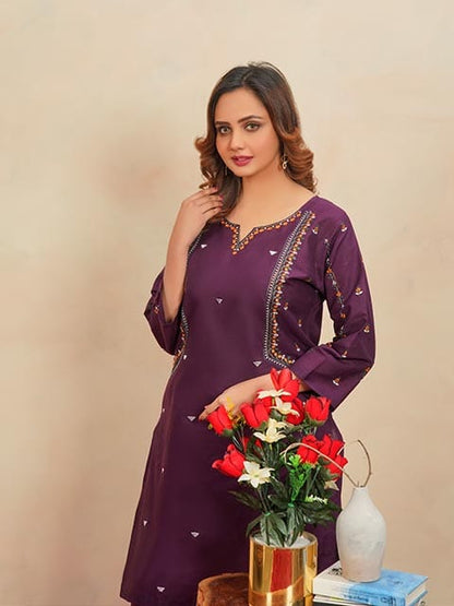 Winter Special Soft Cotton Embroidered Stitched 2-Piece