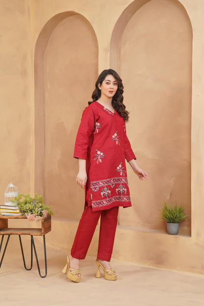 Winter Special Soft Cotton Embroidered Stitched 2-Piece