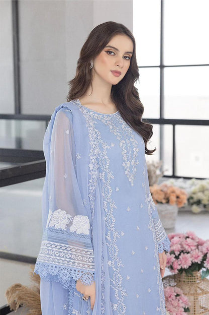 Azure Luxury Chiffon 3-Piece Suit