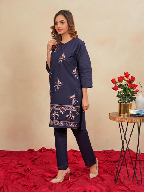 Winter Special Soft Cotton Embroidered Stitched 2-Piece