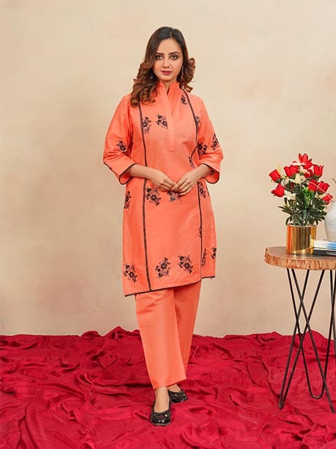 Winter Special Soft Cotton Embroidered Stitched 2-Piece