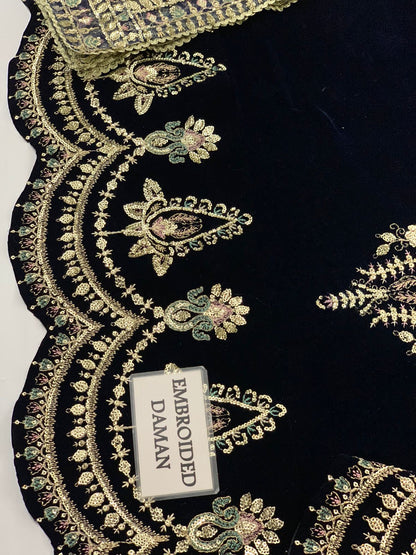 MAYA by Afrozeh Luxury Velvet Embroidery Suit