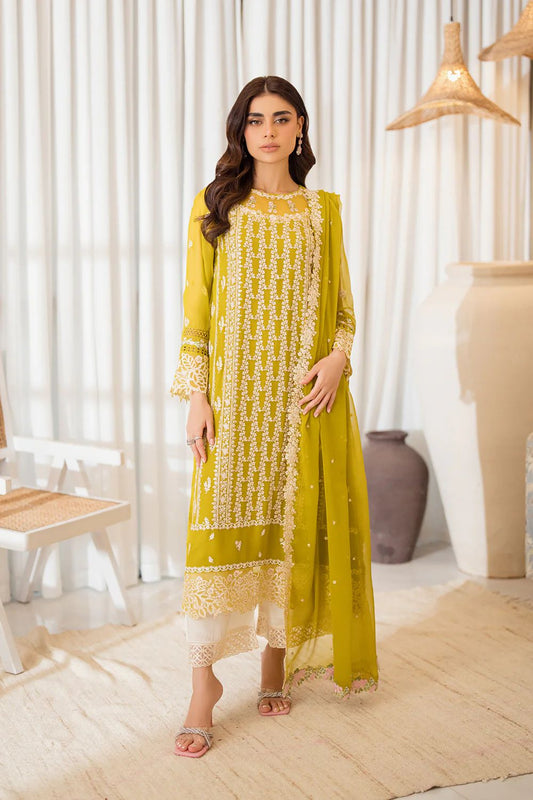 Azure Luxury Chiffon 3-Piece Suit