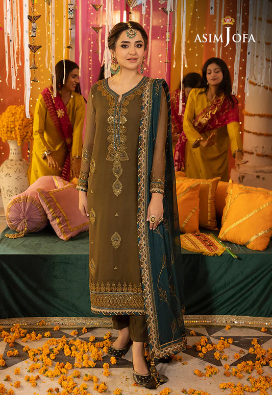 Asim Jofa Embroidered Chiffon 3-Piece Suit