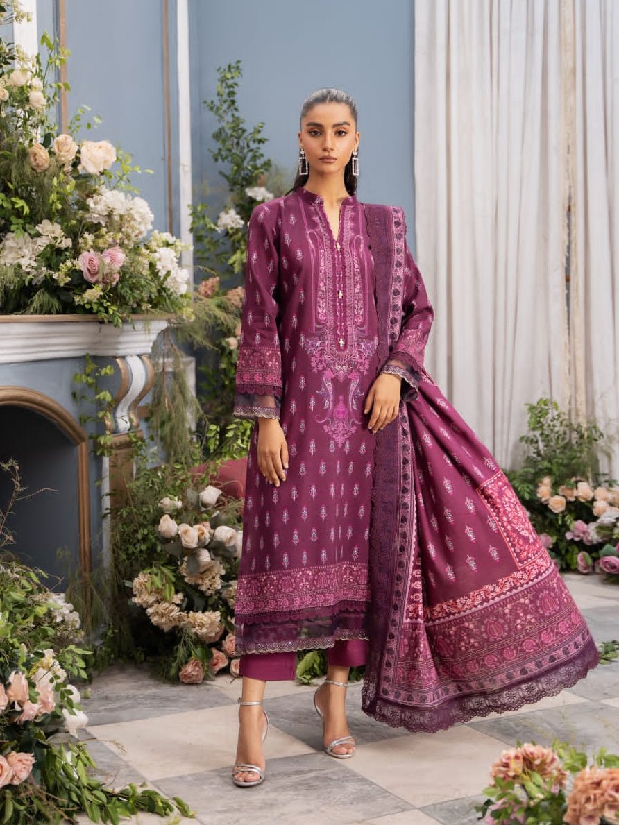 Mausummery Luxury Doriya Linen Stitched 3-Piece