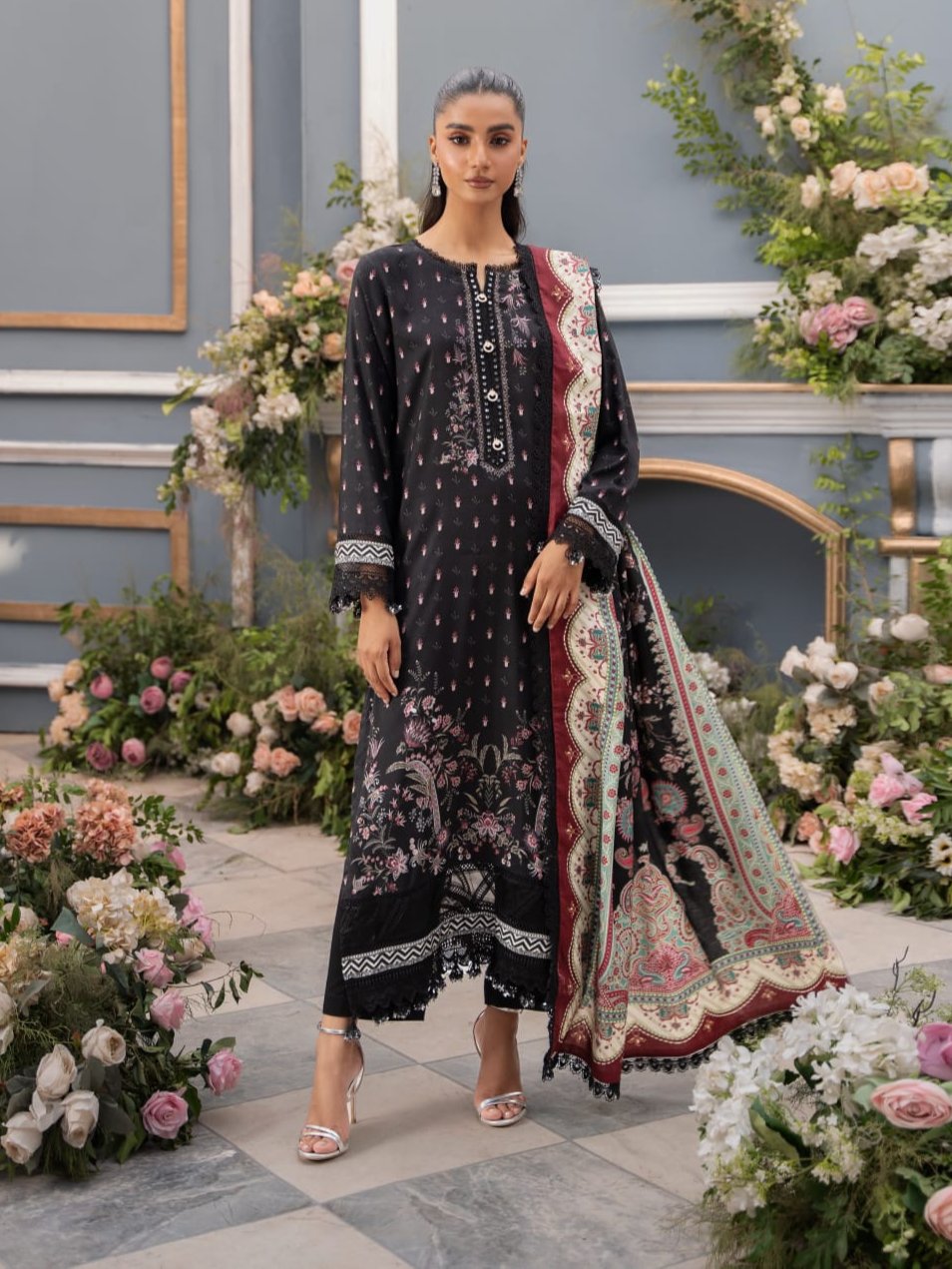 Mausummery Luxury Doriya Linen Stitched 3-Piece