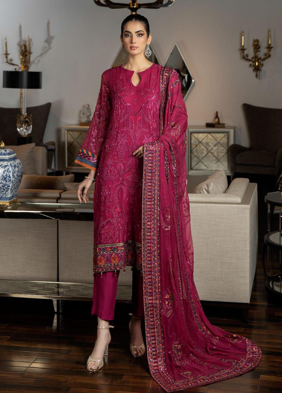 Jannan Luxury Chiffon 3-Piece Suit
Unstitched 04-Piece Suit