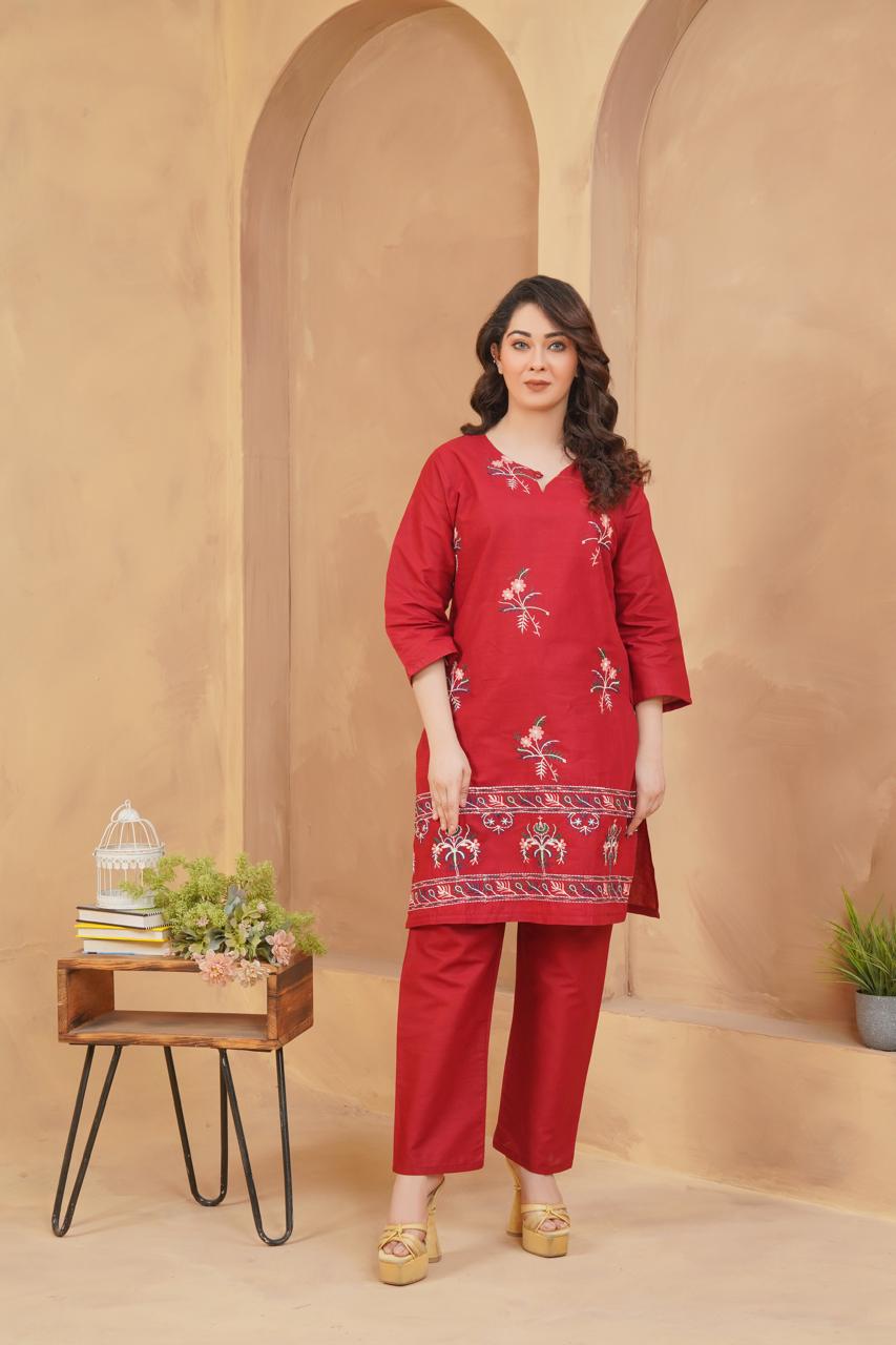 Winter Special Soft Cotton Embroidered Stitched 2-Piece