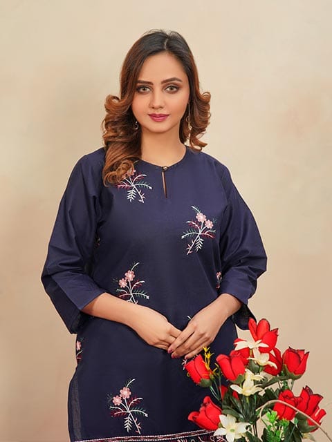 Winter Special Soft Cotton Embroidered Stitched 2-Piece