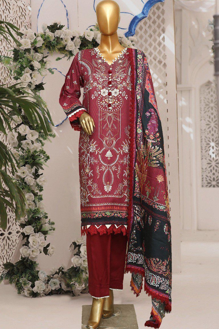 ZIMA LUXURY DORIYA LINEN 3-PIECE STITCHED