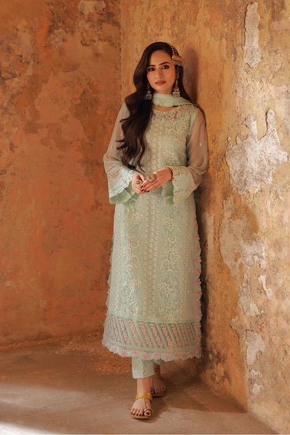 Azure Luxury Chiffon 3-Piece Suit