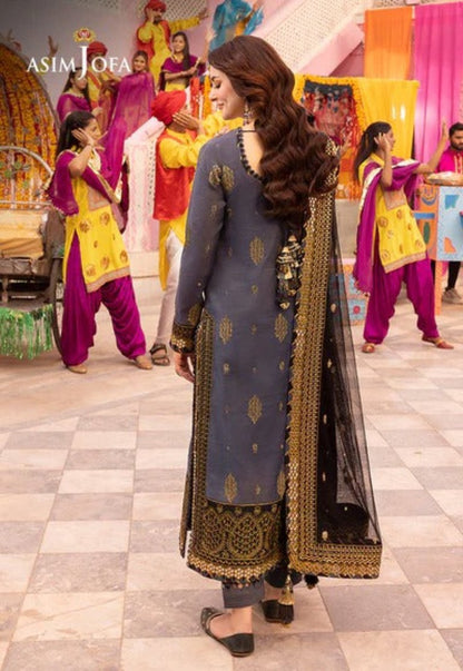 Asim Jofa Luxury Chiffon Embroidered 3-Piece Suit