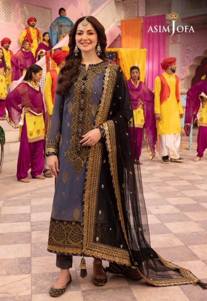 Asim Jofa Luxury Chiffon Embroidered 3-Piece Suit