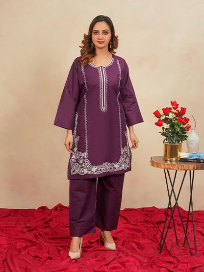 Winter Special Soft Cotton Embroidered Stitched 2-Piece