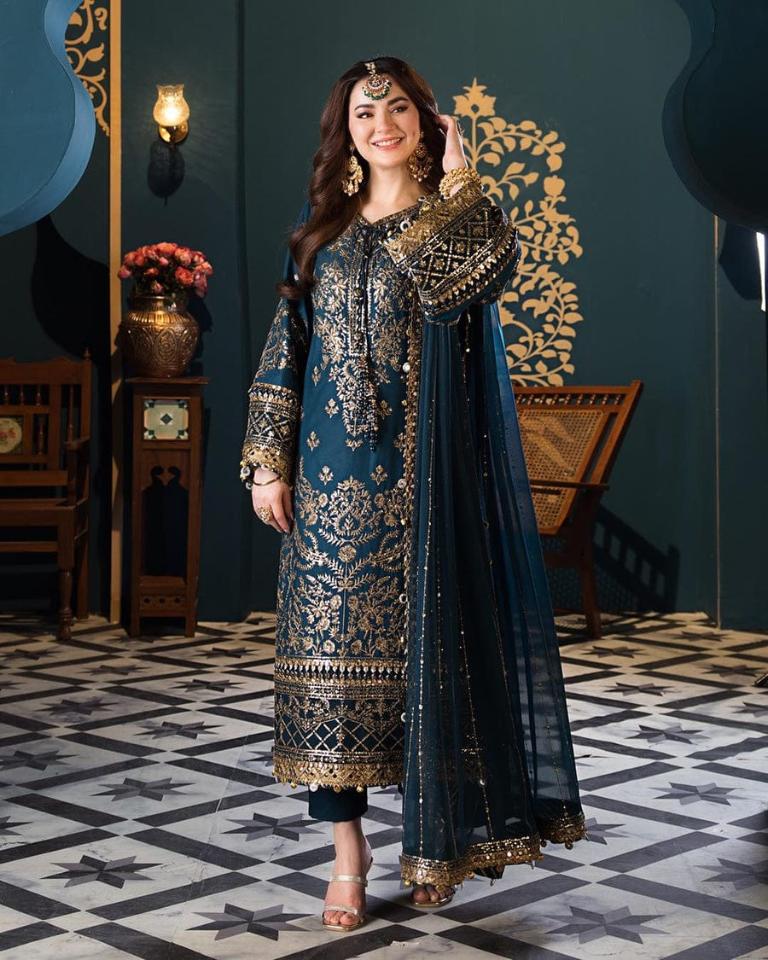 Asim Jofa Luxury Chiffon Embroidered 3-Piece Suit