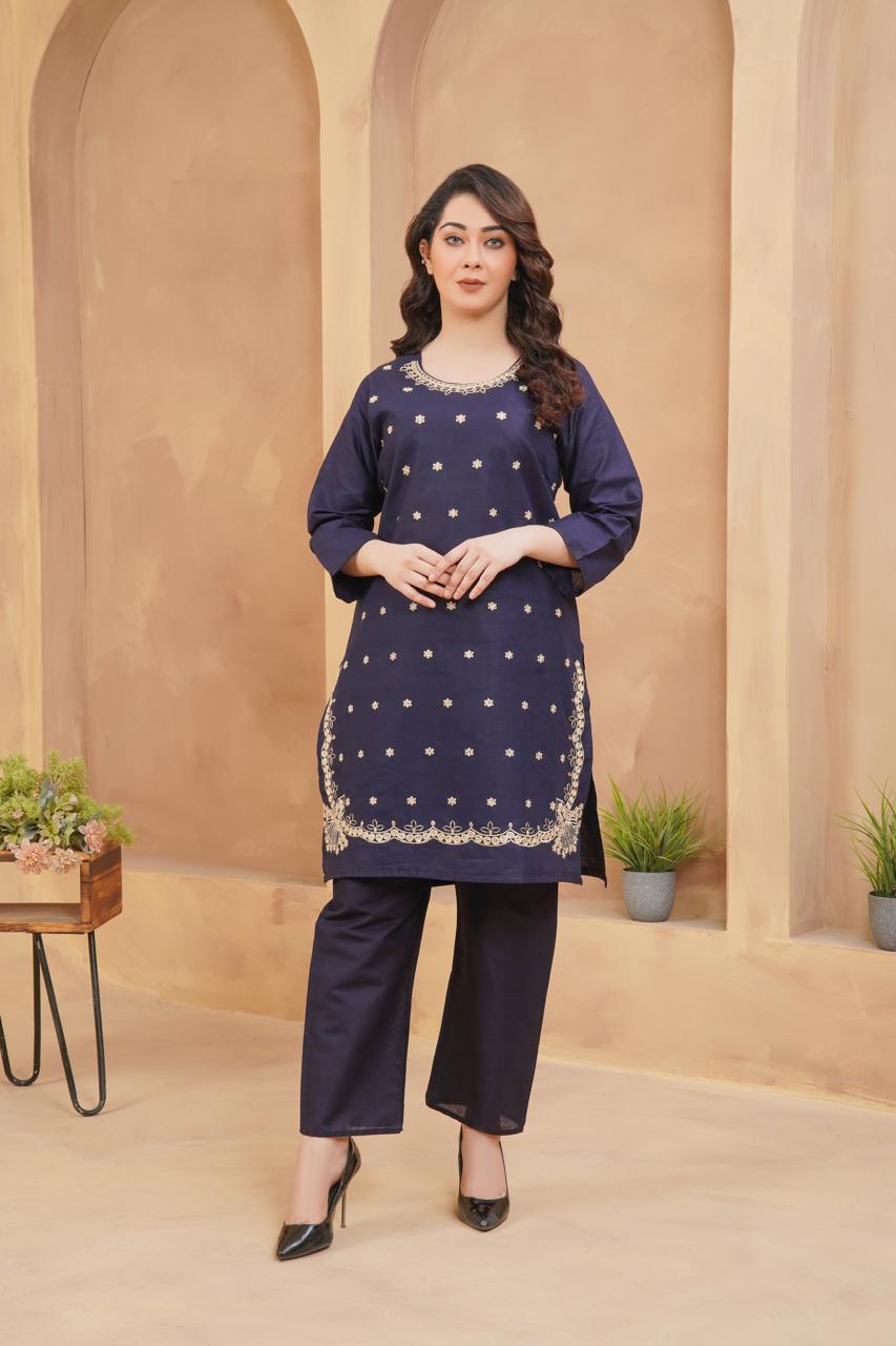 Winter Special Soft Cotton Embroidered Stitched 2-Piece