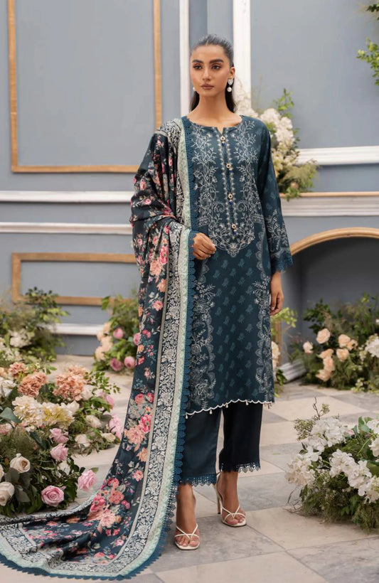 Mausummery Luxury Doriya Linen Stitched 3-Piece